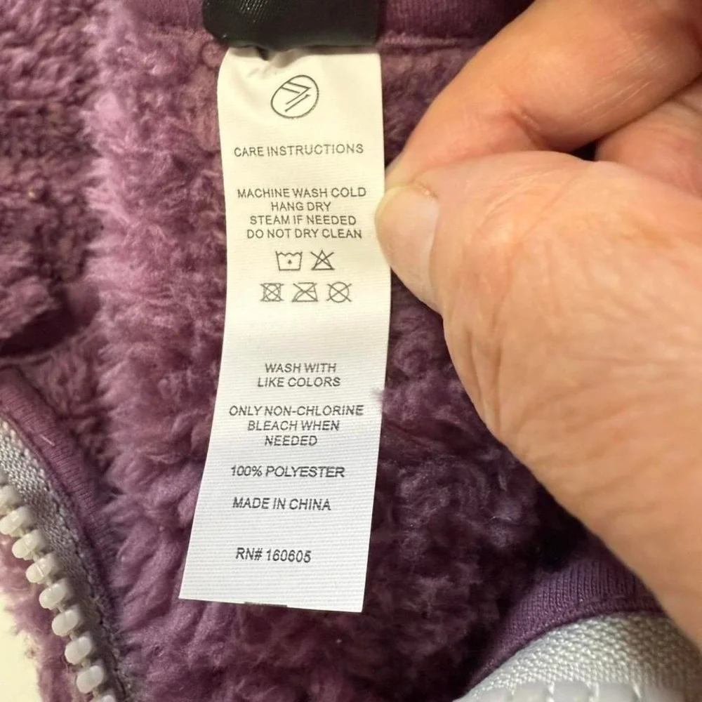 Savvi Plush Sherpa Half-Zip Fleece – M – Purple - Picture 3 of 7